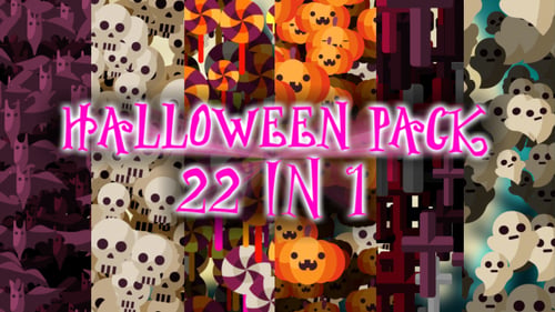 Spooky Halloween Cartoon Elements and Animated Transitions Pack