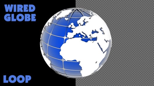 Animated Rotating 3D Earth Globe with Alpha Channel