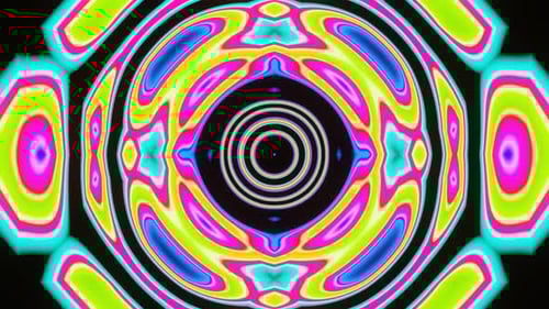 Bright Abstract Pulsations of Seamless Shapes of Multicolored Colors