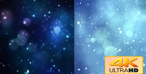 Seamless Winter Snowfall Background with Sparkling Bokeh Lights