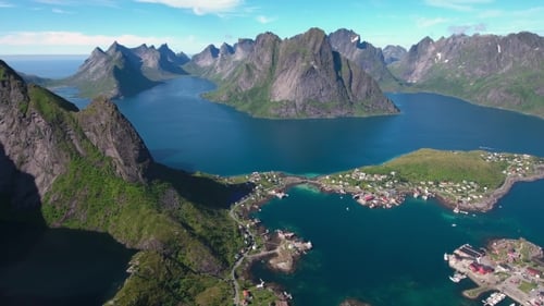 Lofoten Archipelago Islands Aerial Footage
