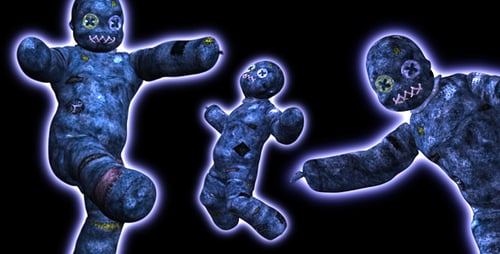 Scary Voodoo Dolls - II - Spooky Night Walking - Pack of 8 - Alpha channel