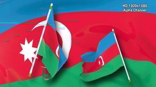 Animated Waving Azerbaijan Flag