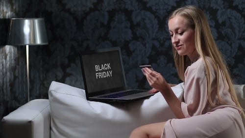 Woman Shopping Black Friday Sales From Home