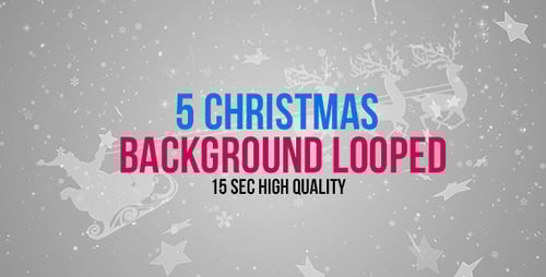 Animated Christmas Backgrounds with Snowflakes, Stars, and Santa Sleigh