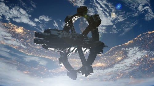 Estación espacial orbitando la Tierra