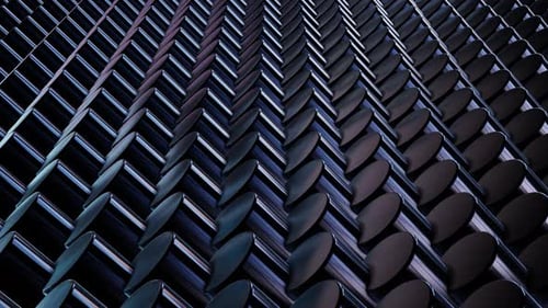 Abstract Seamless Black Moving Tubes Cylinders Animation Background