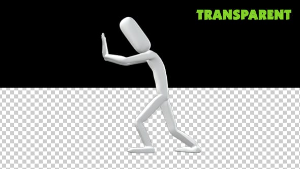 Abstract 3D Character Pushing Forward Animation, Elements Motion ...