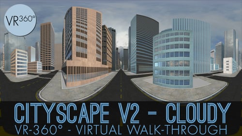 VR-360° Cityscape V2 Bewölkt