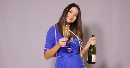 Sexy Young Woman Celebrating The New Year