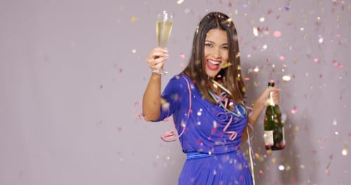 Sexy Young Woman Celebrating New Year