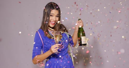 Sexy Young Woman Celebrating New Year