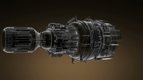Turbine mit rotierendem Triebwerk