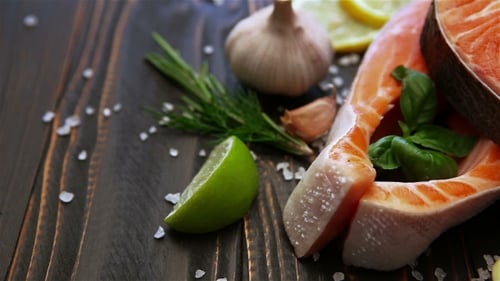 Fresh Raw Salmon Red Fish Steak