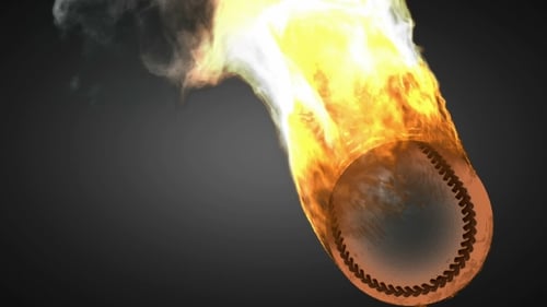 Burning Baseball Ball