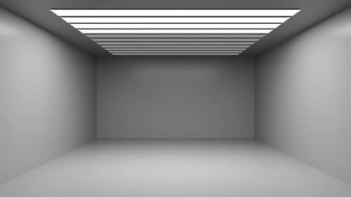 Lamps turn on in a large bright room