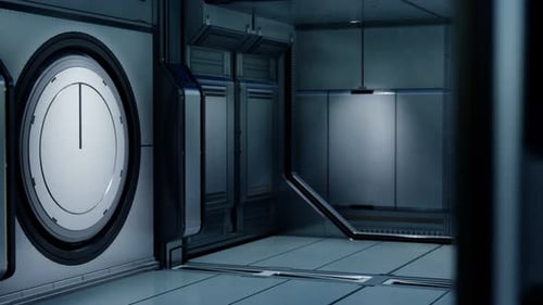 3D-Rendering eines realistischen Sci-Fi-Raumschiffkorrid