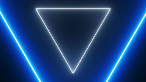 Abstract Background with Neon Triangles Seamless Loop
