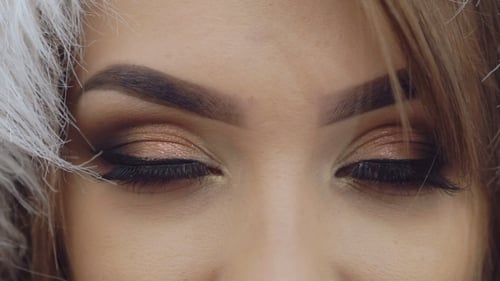 Woman's Face Close Up With Eye Makeup