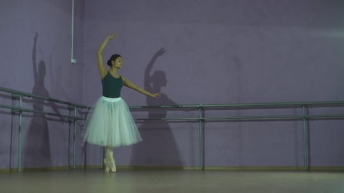 Ballet Dancer Practicing Gracefully in Dance Studio