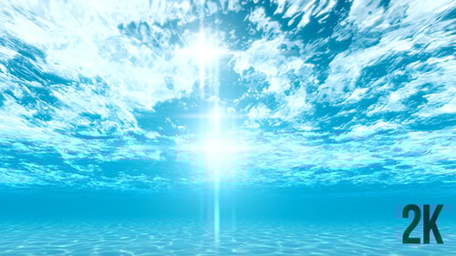 Beautiful Clear Water Surface with God Rays