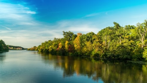 Autumn Forest And Lake, Panorama