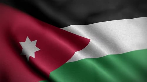Waving Flag Of Jordan Seamless Loop Background