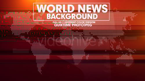 Digital World Map Global News Broadcast Background