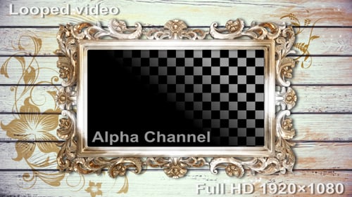 Elegant Gold Decorative Frame Reveal with Shimmering Particles