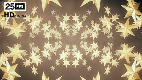 Golden Stars Kaleidoscope Background Loop