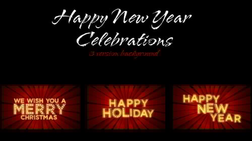 Glowing Marquee Holiday And New Year Text Animation