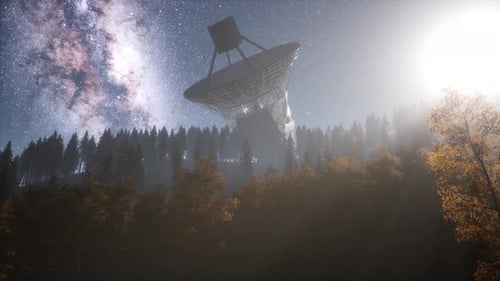 Observatoire astronomique sous les étoiles du ciel nocturne