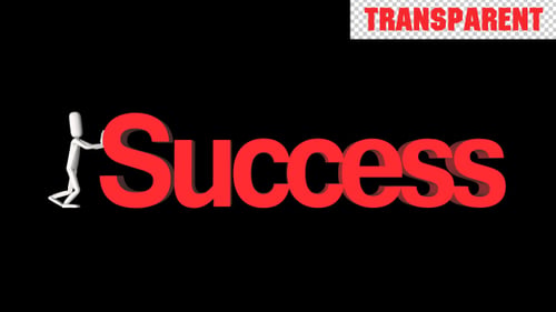 PoseMan - Push Success Word Animation