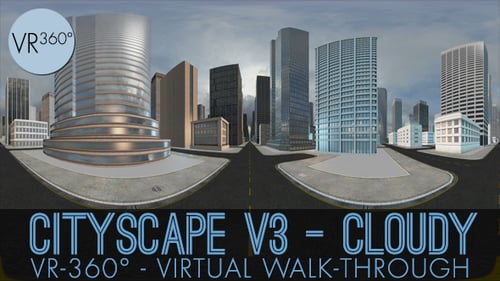 VR-360° Cityscape V3 Wolkig