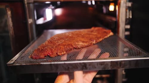 Spiced Meat Coming out of Oven