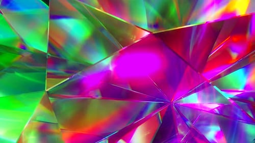 The Light Passes Through the Facets of a Slowly Rotating Diamond