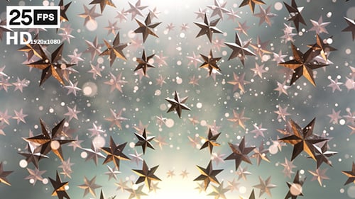 Golden Stars Shimmering Particle Background Loop