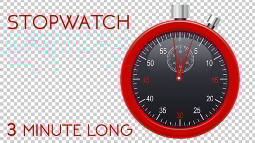 Realistic Red Stopwatch Countdown Animation