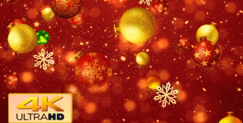 Sparkling Christmas Ornaments and Snowflakes Festive Background