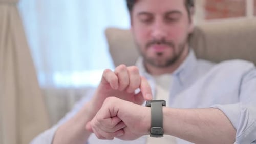 Close Up on Smartwatch Use Indoors