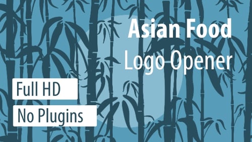 Flat Design Asian Cuisine Animated Logo Reveal