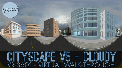 VR-360° Cityscape V5 Wolkig