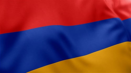 Realistic Waving Red Blue Yellow Flag Background Animation