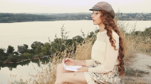Student Or Writer On The Nature Concept