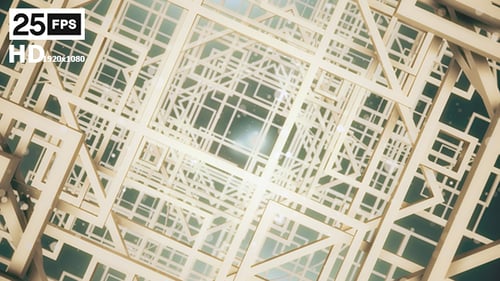 Animated Golden Geometric Art Deco Tunnel