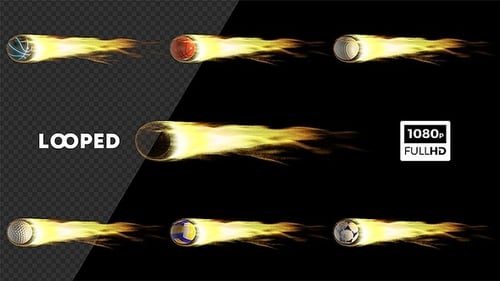 Dynamic Looped Sports Ball Fire Trail Animations