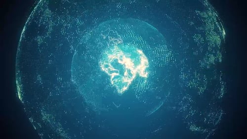 Rotating Looped Blue Planet Earth HD