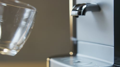 Preparing Hot Coffee with Modern Machine