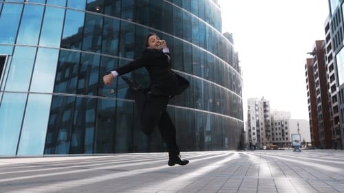 Businessman Jumping For Joy