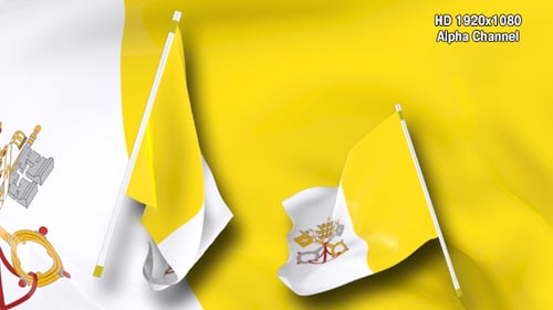 Waving Vatican City Flag 3D Animation
